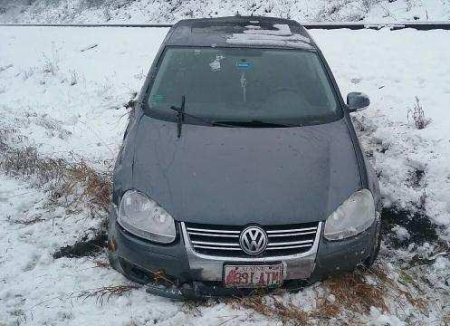 Fort Kent, Maine -- 11/27/06 -- A 2009 Volkswagen car was extensively damaged in an accident on Sunday, Nov. 27. Contributed photo)