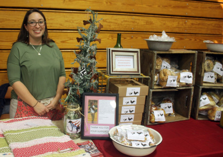 Jodi Guy, owner of The Funny Farm, sells her baked goods at the Fort Kent Arts & Craft Fair at UMFK on Saturday, Nov. 26, 2016. (Jessica Potila | SJVT / FhF)