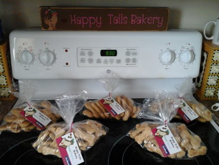 Brooke Levesque, 8, of Madawaska, sells a variety of homemade dog treats through her Happy Tails Bakery business. (Contributed photo)