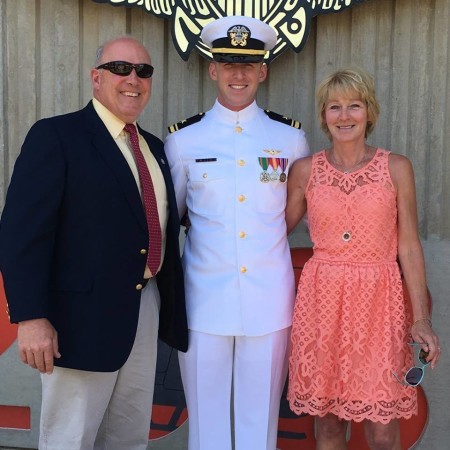 Derek Pelletier of Eagle Lake earned his "Wings of Gold" from the U.S. Navy on July 8, 2016. From left: Tom Pelletier, Derek Pelletier, Carol Pelletier. (Contributed photo)