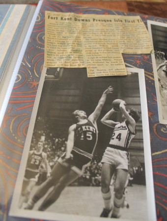 Among Tom Pelletier's favorite clippings from his days on the high school court are clippings from the first time the Fort Kent boys beat Presque Isle. (Don Eno | SJVT/FhF)