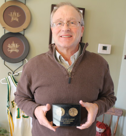 Tom Pelletier with his 1975 NCAA semifinalist medals from his time on the Brown University soccer squad. (Don Eno | SJVT/FhF)