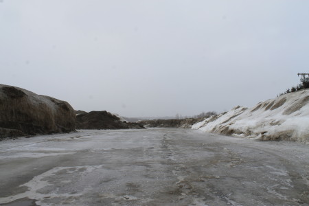 Where does the winter snow go? Much of it Madawaska ends up here, in a snow yard near the town's Public Works garage. (Don Eno | SJVT/FhF)