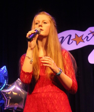 Singer Savanna Hanlin delivered a moving vocal performance in memory of her late grandmother at a Northern Star competition at the University of Maine at Fort Kent Fox Auditorium on Friday, March 3. (Jessica Potila | SJVT/FhF)