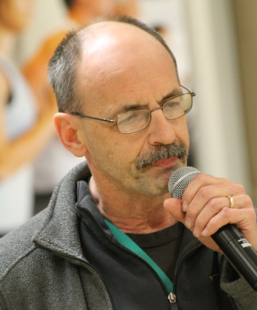 Bob Parent commented to legislators on the issue of excessive cuts in staffing at some state agencies during a Town Hall meeting hosted by Maine Democratic party leaders, Friday March 3, at the University of Maine at Fort Kent. (Don Eno | SJVT/FhF)