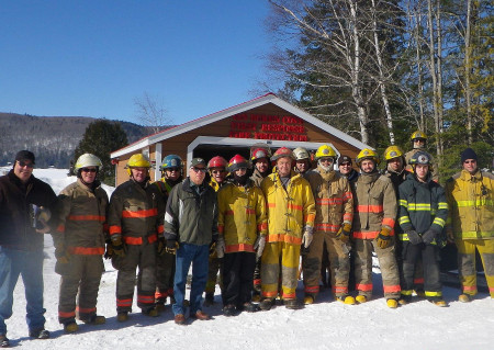 Members of the newly formed Club 17 Brigade trained, Sunday, March 19, with the Van Buren Fire Department regulars at Van Buren Cove on Long Lake. (Contributed photo)
